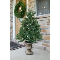 Set od dva umjetna božićna drvca od 4 metra. Plemenita smreka s metalnim stalcima za urne i LED vijencima