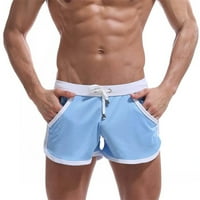 Ljetne kratke hlače za vježbanje za muškarce, šarene hlače za vježbanje kod kuće, prozračne kratke hlače, svijetloplave hlače