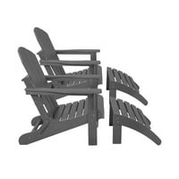 4-dijelna stolica za razgovor s otomanom za noge, siva