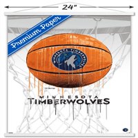 Zidni poster Minnesota Timbervulves-kapanje košarke u drvenom magnetskom okviru, 22.37534