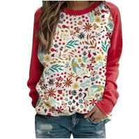 Majica s kapuljačom za žene na rasprodaji modno prošarano Vintage Cvijeće grafički osnovni vrhovi Plus size proljeće-jesen Ležerne