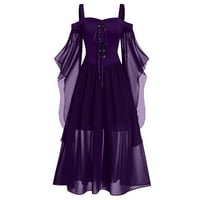 modne ženske haljine Plus Size s rukavima od leptira gotičke haljine Za Noć vještica Ljubičasta a-lista