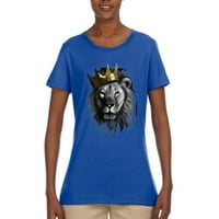 Divlji Bobbi, Kralj lavova sa zlatnom krunom, ljubitelj životinja, ženska grafička majica, Kraljevska, Plus veličina
