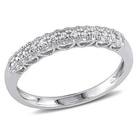 Ženski prsten za obljetnicu od 10k bijelog zlata s dijamantnim naglaskom, polu-vječnost