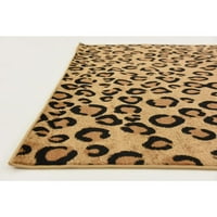 Jedinstveni tkalački stan Leopard tepih za divlje životinje svijetlosmeđi crni pravokutnik 6' 1 9' sa životinjskim printom moderan