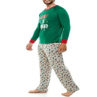 Derek srce veselo i svijetlo odgovarajuće obiteljske božićne pidžame, 2-komad