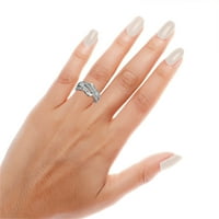 Natalia Drake CTTW Diamond Twist Band Ring za žene u rodij veličini srebra sterling sterling