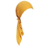 ženska pokrivala za glavu turban, jednobojna kapa, turban šešir, bejzbolske kape, perivi šešir u žutoj boji