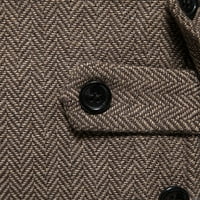 Muške jakne za muškarce-popularne Ležerne jakne s odbijenim ovratnikom, novost, jednobojni Muški kaputi s dugim rukavima u smeđoj