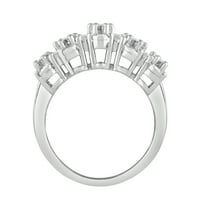Arista Carat T.W Diamond Women's Cluster Ring u Sterling Silver