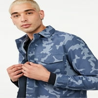 Muška pamučna platnena košulja-jakna labavog sastavljanja