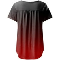 Topovi za ljeto za žene rasprodaja casual labava majica s gradijentnim printom grafička majica s okruglim vratom kratkih rukava tunika