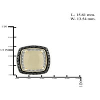 Carat T.G.W. Mjesec kamen i bijeli dijamantni naglasak 14kt zlato preko srebrnih naušnica sterlinga