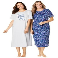Dreams & Co. Ženske duge pidžame Plus size spavaćica