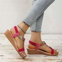 Ženske cipele u A-listi, dizajnerske klizne potpetice s ribljim ustima, rimska sandala u boemskom stilu s rhinestonesom