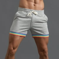 Sportske kratke hlače za muškarce, ljetne jednobojne, s duginim džepom i vezicama, labave, sportske, ravne, kratke hlače za plažu,