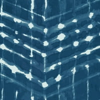 Monroe Blue Zig Zag uzorak geometrijski set od 6 komada kreveta - kralj