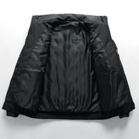 Muška lagana kišna jakna s patentnim zatvaračem podstavljene jakne za muškarce crne 5 inča