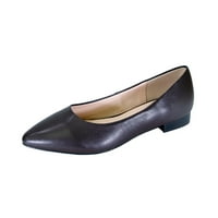 Široke klasične kožne Ležerne cipele sa šiljastim prstima ili ravna haljina sa stojećom potpeticom u smeđoj boji 8
