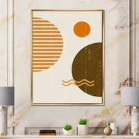 Dizajnerska umjetnost apstraktni minimalistički mjesec i Sunce u zemljanim tonovima Moderni uokvireni zidni otisak na platnu