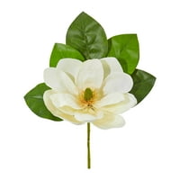 Gotovo prirodni umjetni cvijet magnolije 18 inča, bijeli