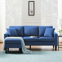 Kauč na razvlačenje na rasklapanje, moderni kauč na razvlačenje s 3 sjedala u obliku tkanine s reverzibilnom ležaljkom za dnevni