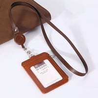 Držač značke s patentnim zatvaračem, tanka torbica za novčanik od PU kože s vezicom za vrat i uvlačivim kalemom značke
