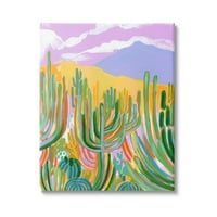 Apstraktne biljke Kaktusa pustinjske dine Galerija slika na omotanom platnu tiskana zidna umjetnost, dizajn Laure Marr