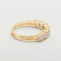 Ženski prsten vječnosti od ružičastog zlata od 14 karata s kubičnim cirkonijem britanske proizvodnje - opcije veličine-Veličina 4