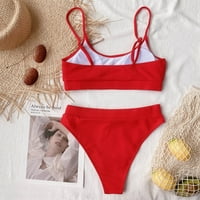 Kupaći kostimi za žene s suknjom Plus size bikini u dvodijelnom jednodijelnom kupaćem kostimu za novu odjeću za plažu crvena 6