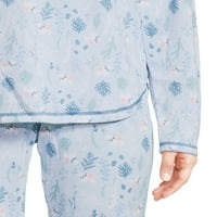 Ženski gornji dio i hlače s dugim rukavima s maskom za oči, pidžama Set od 2 komada