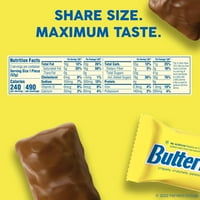 Butterfinger: čokoladne pločice s maslacem od kikirikija, iste veličine, 3 unce, opće pakiranje