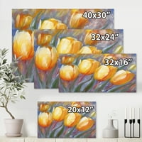 Apstraktna slika sa žutim cvjetnim tulipanima na platnu umjetnički tisak