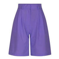 Ženske ljetne casual kratke hlače s visokim strukom i džepovima, jednobojne kratke hlače, udobne kratke hlače za plivanje, kratke