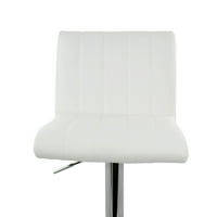 Podesiva barska stolica od čupave kože u bijeloj boji s kromiranom bazom