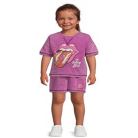 Rolling Stones mališani za djevojke i kratke hlače, 2-komad, veličine 12m-5T