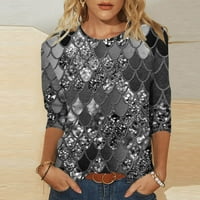 Majice s tunikom, majice s dugim rukavima 3-4 veličine, rasprodaja, Ženska majica s printom, bluze s rukavima srednje duljine, vrhovi