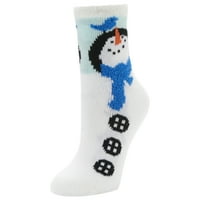 Dvoslojna praznična čarapa, Plava snjegović, Ženska 5-10