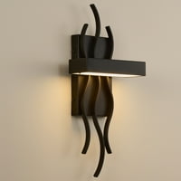 Zidna zidna svjetiljka s ugrađenim LED-om u metalnom okviru U tamno smeđoj boji