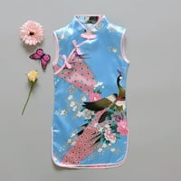Paunova cvjetna haljina Bez rukava tsipao Chinese Girls Haljina Bez rukava