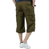 Teretne hlače za muškarce Plus veličine, pamučni kombinezon otporan na habanje s više džepova, ošišane hlače smeđe boje na svjetlu
