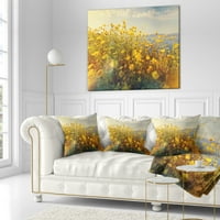 Dizajnirati livada Wild Yellow Flowers - Cvjetni jastuk za bacanje - 18x18
