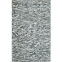 Pleteni tepih od jute od prirodnih vlakana, Plava slonovača, 5' 8'