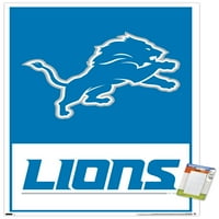 Detroit Lions - plakat s logotipom na zidu, 14.725 22.375
