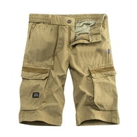 Muške teretne kratke hlače, Ležerne sportske ljetne kratke hlače s džepom, pripijene kratke hlače s patentnim zatvaračem i kopčanjem