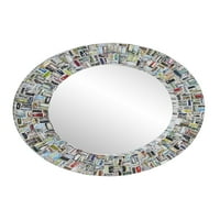 28 38 ručno izrađeno raznobojno zidno ogledalo u recikliranom okviru časopisa