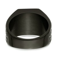 Primalni čelik od nehrđajućeg čelika polirani crni ip-obloženi prsten za dizajn cigle