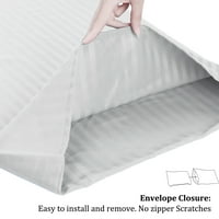 Jedinstvene ponude meki izdržljivi set mikrovlakana prugastih jastuka svijetlo siva standarda （20 x26 )