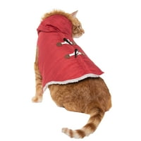 Odjeća za pse živog životnog života: jakna s crvenim kapuljačama s preklopcima, veličine xxs