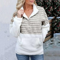 Plus-size kaput, ženska modna plišana jakna s džemperom s patentnim zatvaračem u obliku slova u i dugim rukavima u boji, ponude za
